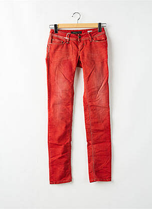 Jeans coupe slim stretch taille basse rouge SALSA femme