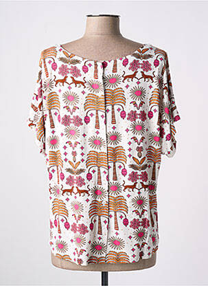 Top tissage jersey manches courtes blanc AGATHE & LOUISE femme