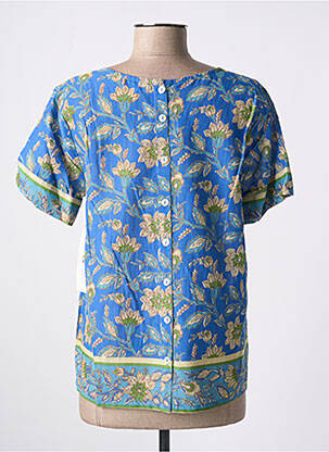 Blouse manches courtes manches courtes bleu AGATHE & LOUISE femme