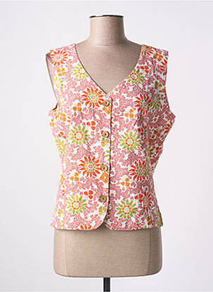 Gilet sans manche coupe cintrée rose AGATHE & LOUISE femme