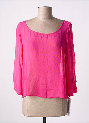 Blouse légère et transparente manches longues rose AGATHE & LOUISE femme
