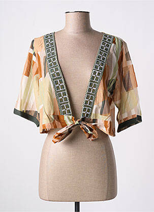 Blouse manches courtes manches courtes beige L'ATELIER D'ANNA femme