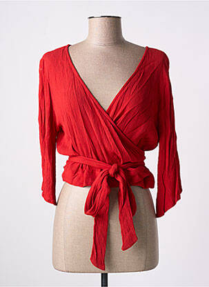 Blouse manches 3/4 manches 3/4 rouge L'ATELIER D'ANNA femme