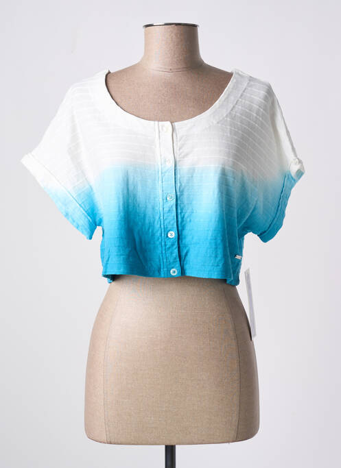 Chemisier manches courtes manches courtes bleu AGATHE & LOUISE femme