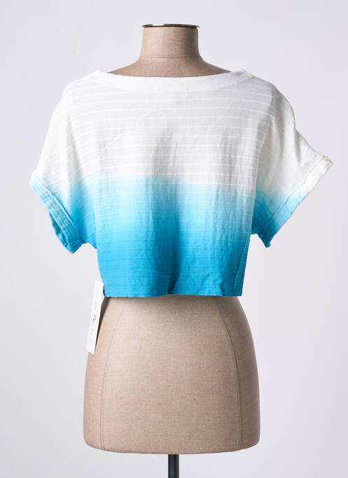 Chemisier manches courtes manches courtes bleu AGATHE & LOUISE femme