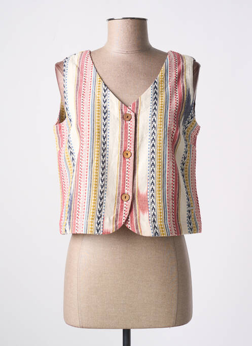 Gilet sans manche beige AGATHE & LOUISE pour femme