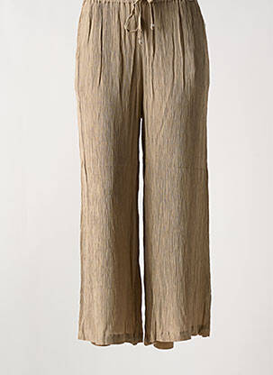 Pantalon large coupe fluide taille normale beige AGATHE & LOUISE femme