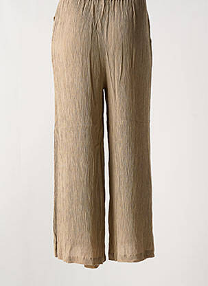 Pantalon large coupe fluide taille normale beige AGATHE & LOUISE femme