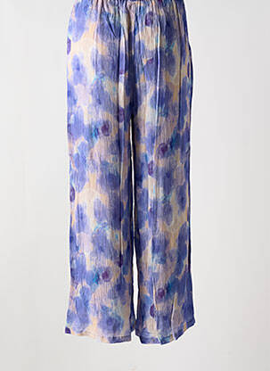 Pantalon large tissage crêpe taille normale bleu AGATHE & LOUISE femme