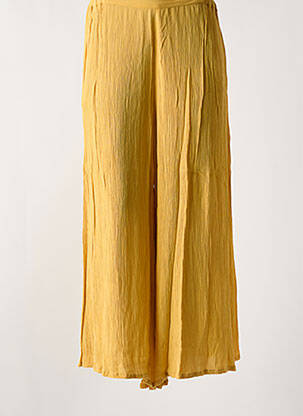 Pantalon large tissage crêpe taille normale jaune L'ATELIER D'ANNA femme