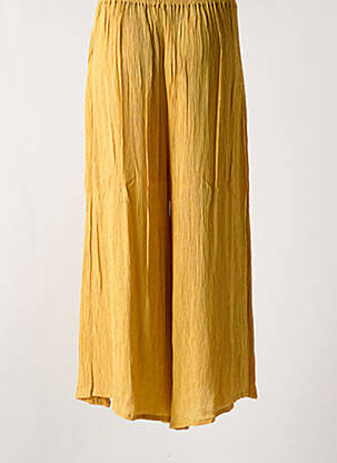 Pantalon large tissage crêpe taille normale jaune L'ATELIER D'ANNA femme