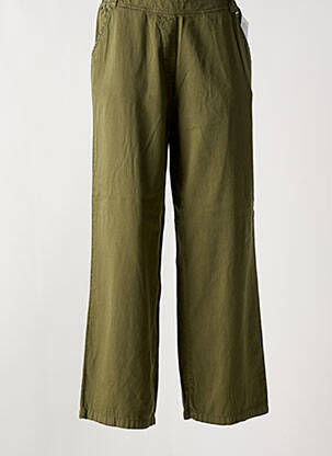 Pantalon large tissage popeline taille normale vert AGATHE & LOUISE femme