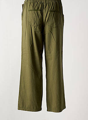 Pantalon large tissage popeline taille normale vert AGATHE & LOUISE femme