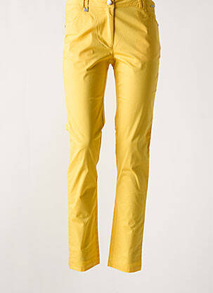 Pantalon droit stretch taille normale jaune AGATHE & LOUISE femme