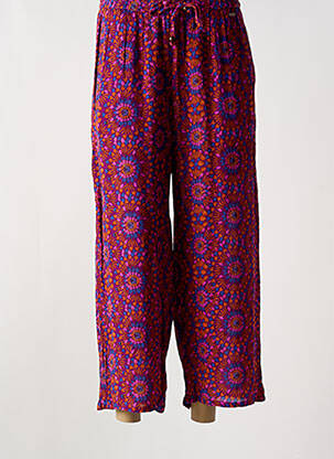 Pantalon large tissage crêpe taille normale violet AGATHE & LOUISE femme