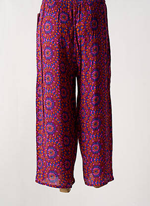 Pantalon large tissage crêpe taille normale violet AGATHE & LOUISE femme