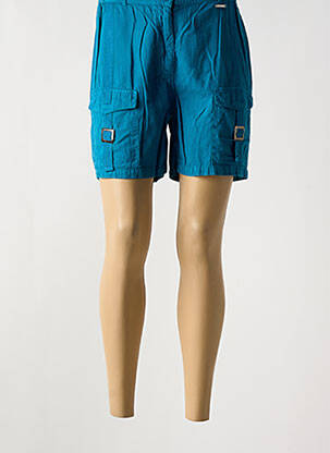 Short fermeture zippée sous rabat boutonné taille normale bleu AGATHE & LOUISE femme