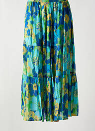 Jupe longue tissage crêpe bleu L'ATELIER D'ANNA femme