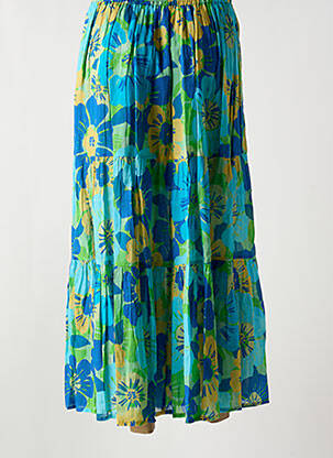 Jupe longue tissage crêpe bleu L'ATELIER D'ANNA femme