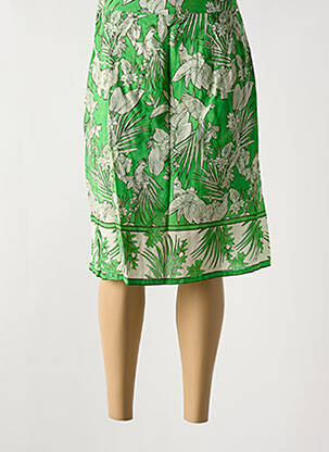 Jupe mi-longue doublure textile vert AGATHE & LOUISE femme