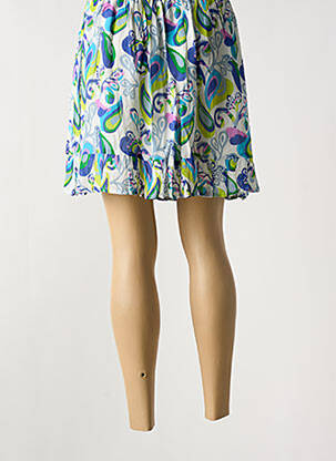 Jupe courte taille élastique bleu AGATHE & LOUISE femme