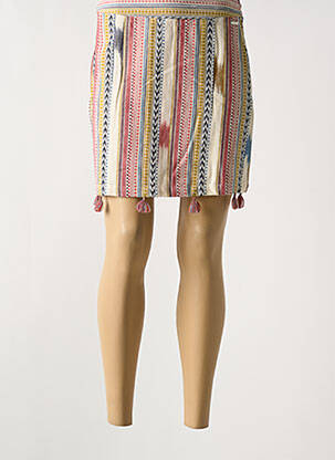 Jupe courte coupe droite beige AGATHE & LOUISE femme
