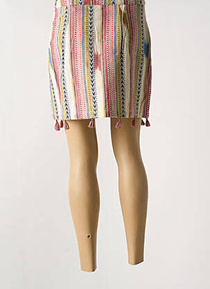 Jupe courte coupe droite beige AGATHE & LOUISE femme