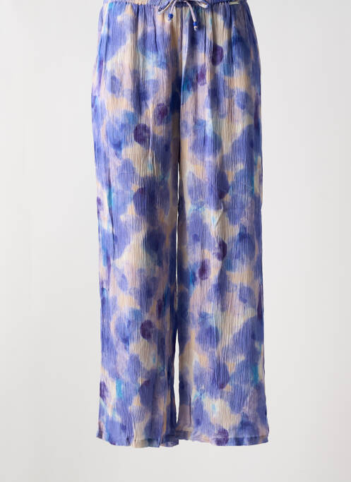 Pantalon large tissage crêpe taille normale bleu AGATHE & LOUISE femme