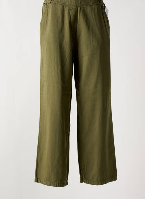 Pantalon large tissage popeline taille normale vert AGATHE & LOUISE femme