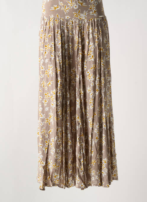 Jupe longue tissage crêpe beige AGATHE & LOUISE femme
