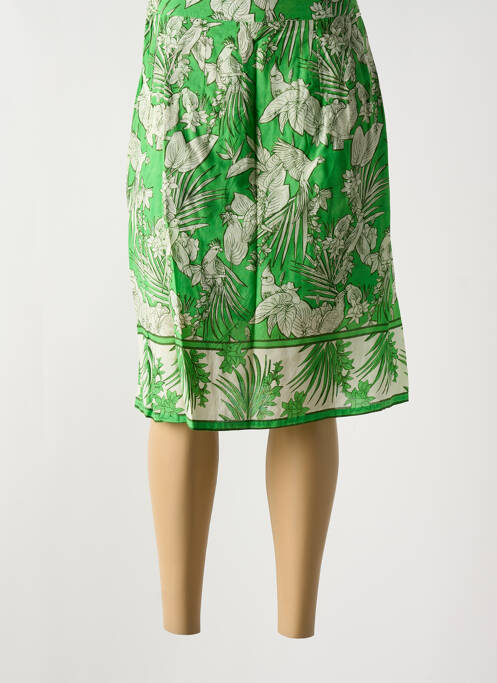 Jupe mi-longue doublure textile vert AGATHE & LOUISE femme