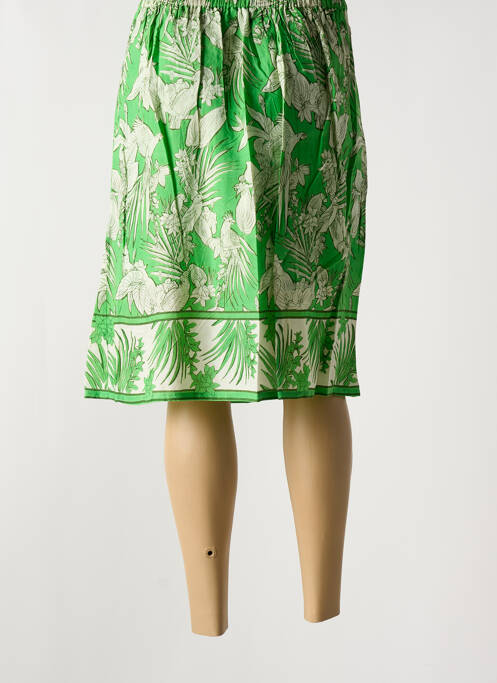 Jupe mi-longue doublure textile vert AGATHE & LOUISE femme