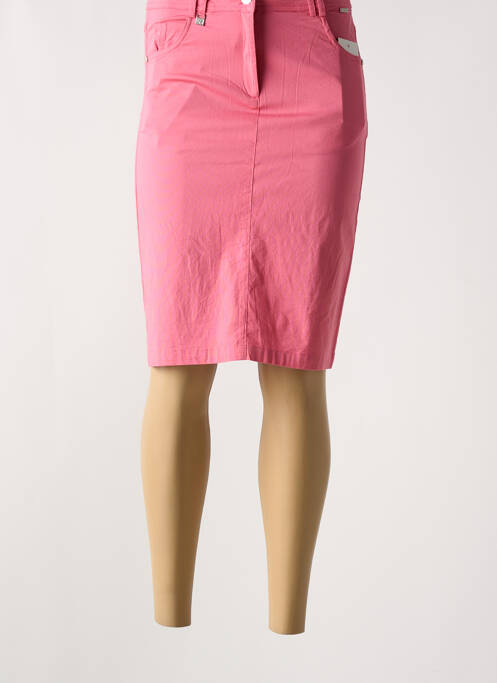 Jupe mi-longue taille normale rose AGATHE & LOUISE femme