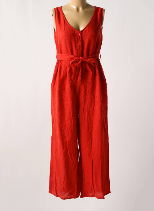 Combi-pantalon poches sans manche rouge AGATHE & LOUISE femme
