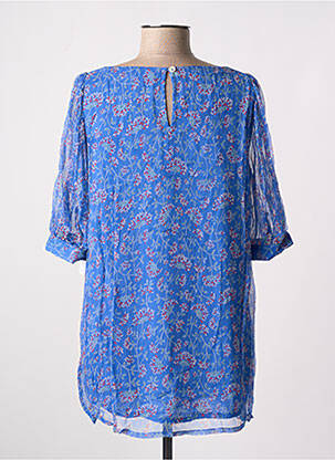 Tunique manches courtes tissage crêpe bleu AGATHE & LOUISE femme