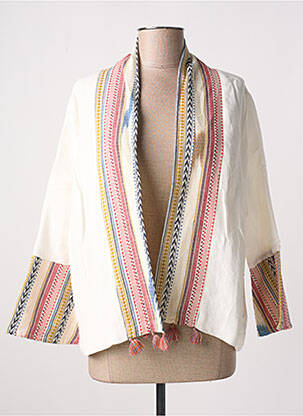 Veste kimono manches longues beige AGATHE & LOUISE femme