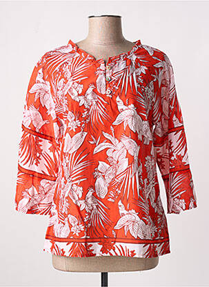 Blouse tissage popeline manches 3/4 orange AGATHE & LOUISE femme
