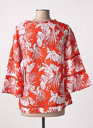 Blouse tissage popeline manches 3/4 orange AGATHE & LOUISE femme
