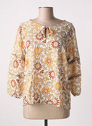 Blouse imprimé fleurs manches 3/4 vert AGATHE & LOUISE femme