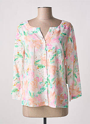 Chemisier imprimé fleurs manches 3/4 rose AGATHE & LOUISE femme