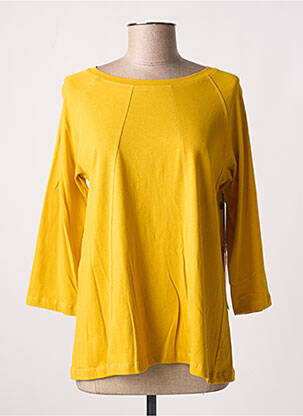 T-shirt stretch manches 3/4 jaune L'ATELIER D'ANNA femme