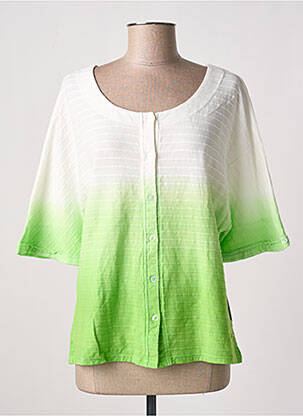 Gilet manches longues col rond vert AGATHE & LOUISE femme
