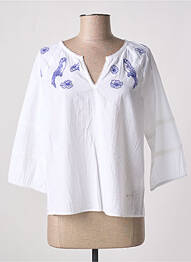 Blouse légère et transparente manches 3/4 blanc AGATHE & LOUISE femme