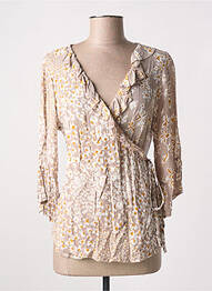 Chemisier imprimé fleurs manches 3/4 beige AGATHE & LOUISE femme