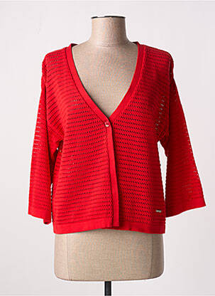 Gilet manches longues manches 3/4 rouge AGATHE & LOUISE femme