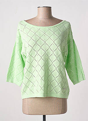 Pull col bateau manches 3/4 vert AGATHE & LOUISE femme