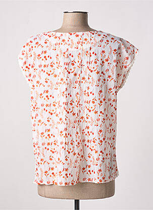 Blouse tissage popeline manches courtes orange AGATHE & LOUISE femme