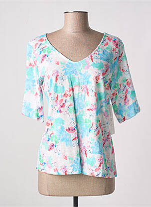 T-shirt manches mi-longues manches courtes bleu AGATHE & LOUISE femme