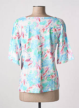 T-shirt col v manches courtes bleu AGATHE & LOUISE femme
