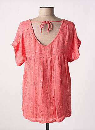 Blouse légère et transparente manches courtes orange L'ATELIER D'ANNA femme